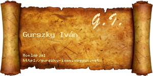 Gurszky Iván névjegykártya